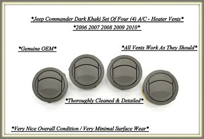 2006-2010 Jeep Commander Dash AC Heater Air Vents Set of Four Khaki 07 08 09 - Imagen 1 de 3