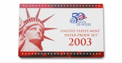 2003 US Silver Proof 10 Coin Complete Set. Complete with outer box and COA - Image 1 of 3