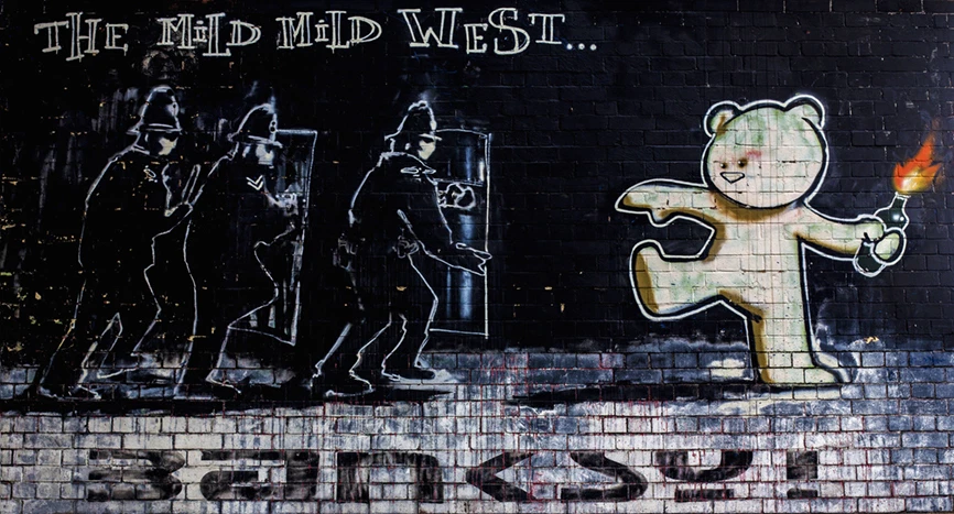 BANKSY  THE MILD,MILD WEST...GRAFFITI GICLEE  PRINT FINE CANVAS - Image 1 of 1