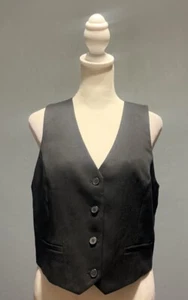 H&M Women's Sz Medium Black Tailored Waistcoat Vest - Picture 1 of 6