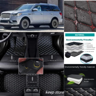 For Lincoln Navigator Car Floor Liner Mats Custom Waterproof Auto Carpets 3 Rows — 第 1/4 张图片