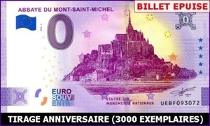 UEBF / ABBAYE DU MT-ST-MICHEL / BILLET 0 € / NULL EURO-SCHEIN 2020-3* - Picture 1 of 1