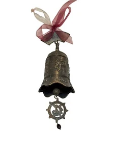 Vintage Asian Antique Brass Hand Forged Chinese Buddha Temple Bell & Inscription - Picture 1 of 8