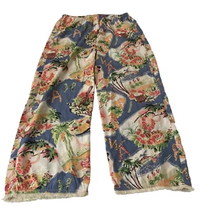 Pantalones M Soft Surroundings para mujer rayón pierna ancha ropa de isla playa dobladillo crudo de colección - Imagen 1 de 17