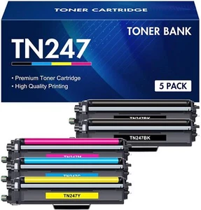 5 toners pour Brother TN-243 & TN-247 XXL HL-L 3230 CDW 3270 CDW 3750 CDW 3770 CDW - Photo 1/6