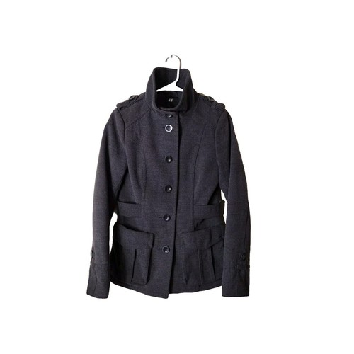VETEMENTS Cappotto H&M Donna 6 Tasche Dettaglio Tabella Bottone Foderato Grigio