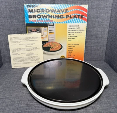 Plato marrón microondas Emson vintage con caja y tarjeta de recetas Foto 1 de 4