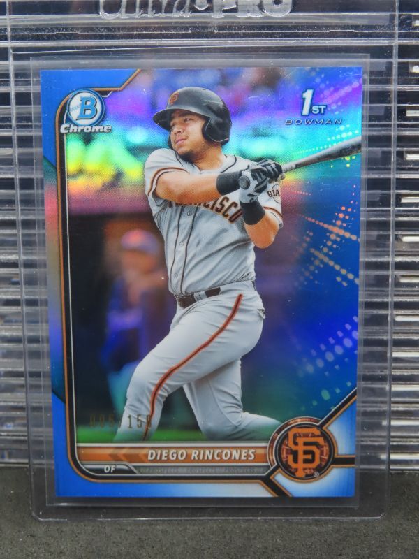 2022 Bowman Chrome Diego Rincones Blue Refractor Prospect #005/150 Giants Z51