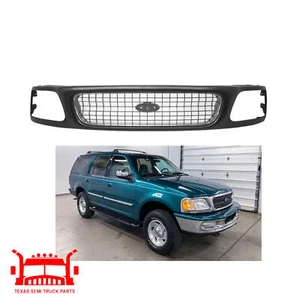 Grille Black Shell W/ Chrome insert For 1997-98 Ford Expedition Eddie Bauer 4WD - Picture 1 of 10