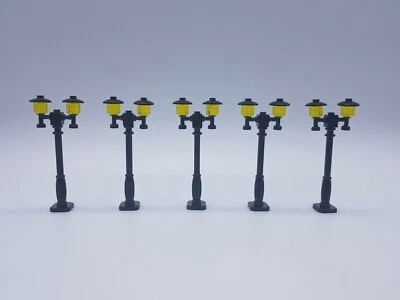 LEGO LOT 5 X LAMPADAIRE / LAMPOST NOIR STYLE VICTORIEN REF 11062 /6132809 *NEUF*