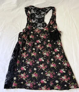 Camisa sin mangas floral para mujer Iris Basic talla M negra de encaje tejida trasera verano - Imagen 1 de 10