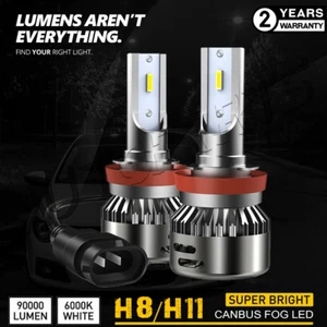 Pair Bulbs H8 H11 LED Fog Light 90W 9000Lm White 6000K Honda CR-V MK4 2012-2016 - Picture 1 of 9