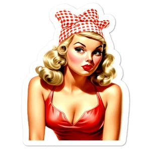 Pin Up Glamour Retro Vinyl Sticker Water Resistant Scrapbook Laptop Water Bottle - Picture 1 of 1