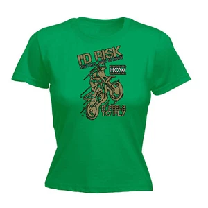 Motorbike Id Risk The Fall Just To Know How Funny Womens Novelty T-Shirt Tshirt - Picture 1 of 8