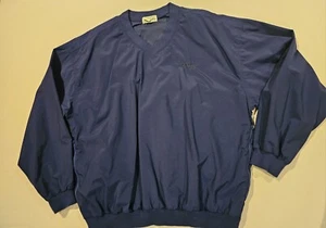 VTG-Izod Mens Pullover Windbreaker Jacket Zip Pockets Golf Casual V-neck- Large - Picture 1 of 13