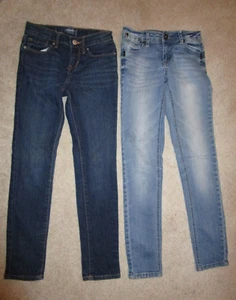 Lot of 2: Girls Skinny Jeans JUSTICE & OLD NAVY Denim Boho Country Youth 10 Slim - Picture 1 of 13
