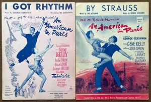 4 50s GENE KELLY FILM MUSICALS sheet music AN AMERICAN IN PARIS & BRIGADOON - Picture 1 of 2