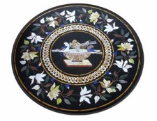 30" Marble coffee Table Top inlay Pietra Dura semi precious stones handmade work