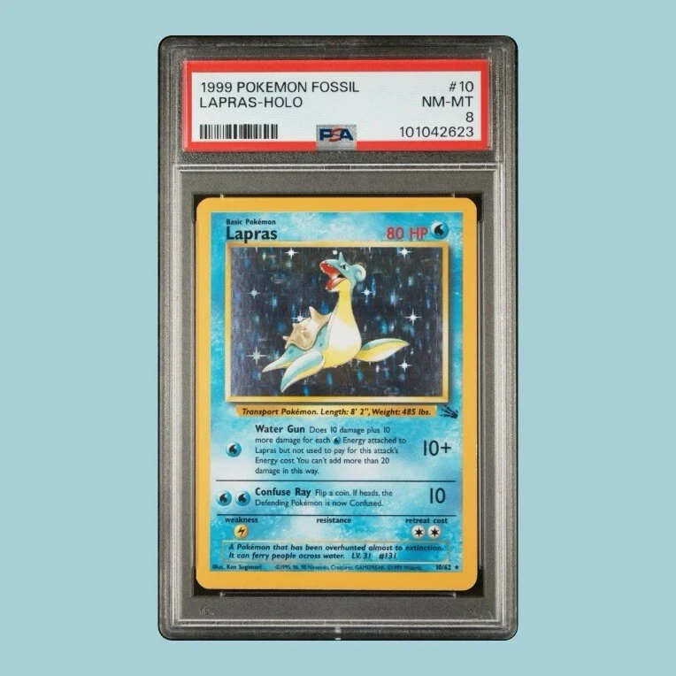 Pokémon Fossil #10 1999 Lapras-Holo PSA 8 Foto 1 de 1
