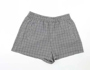 H&M Womens White Check Viscose Blend Mom Shorts Size W28 in - Picture 1 of 12
