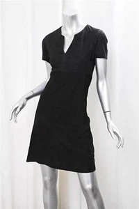 Vestido BALENCIAGA Mujer Cuero Negro Mangas Cortas Empire Cambio de Cintura 36/4/S - Imagen 1 de 11
