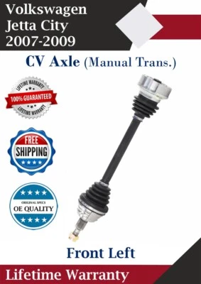 Eixo CV dianteiro esquerdo original do equipamento original para 2007-2009 VW Jetta City manual trans. Warran vitalício. - Imagem 1 de 4