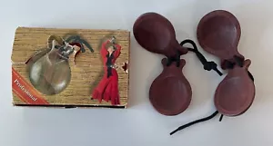 MADERA PROFESSIONAL CASTANUELAS FLAMENCO WOOD-BOIS-LEGNO CASTANETS MADE IN SPAIN - Picture 1 of 12