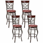 Set of 4 Vintage Bar Stools Swivel w/Padded Seat Bistro Dining Kitchen Pub Chair