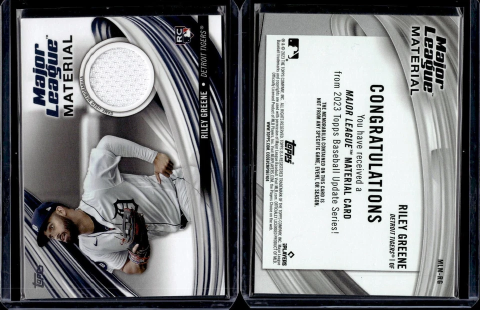 2023 Topps Update Series Major League Material #MLM-RG Riley Greene Rookie RC - Image 1 of 1