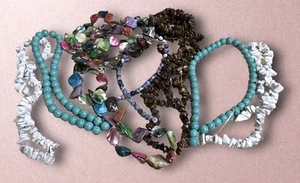 Gran Lote Fabricación de Joyas Suministro Cuentas Hilos Piedras Preciosas Ojo de Gato Howlite MOP - Imagen 1 de 4