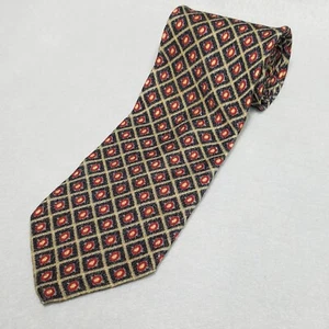 Giorgio Armani Wide Classic Silk Tie Black Printed Geometric Checks - Picture 1 of 9