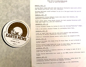 10/17/77 EARTH NEWS INTERVIEWS ALAN MEYER (ELVIS' IMITATOR), RICHARD THOMAS - Afbeelding 1 van 1