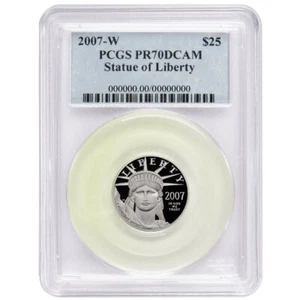 2007-W Proof 10 $ American Platinum Eagle 1/4 oz PCGS PR70DCAM Blue Label - Bild 1 von 2