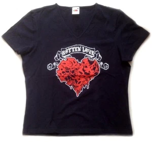 SKULL - ROTTEN LOVE - Girlie Girl Damen Woman Shirt - Größe Size L - Bild 1 von 1