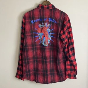 MARCELO BURLON COUNTY OF MILAN Herren Rot Flanell Langarm Hemd Größe M - Bild 1 von 12