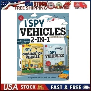 I Spy Vehicles 2-in-1: Spot Awesome Vehicles/ Construction Vehicles for Toddlers - Picture 1 of 8
