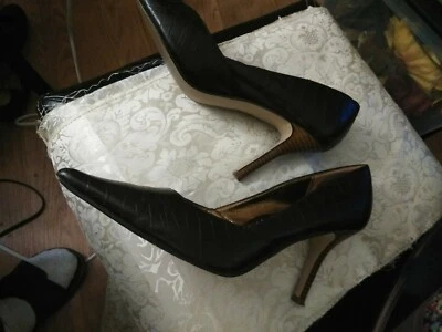 Bombas de cocodrilo Rampage marrón chocolate punta puntiaguda talla 7,5 Foto 1 de 4