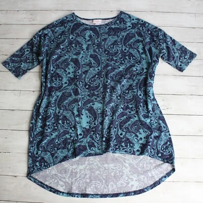 Lularoe Women's Tunic Top Size M Blue Floral Paisley - Image 1 of 4