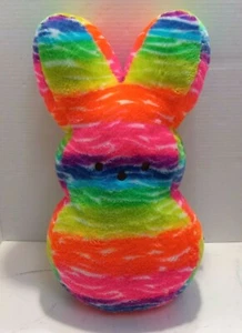 Peeps Bunny Rabbit Tie Dye Easter Plush Rainbow Stuffed Animal Pride Large 17”  - Picture 1 of 5