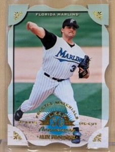 1998 Leaf Fractal Materials DIE CUT Z2-Axis #40 Alex Fernandez Marlins RARE /20