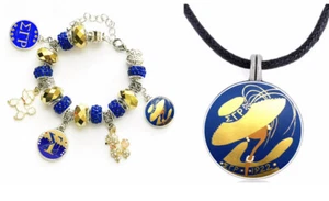 Sigma Gamma Rho Sorority Charms Bracelet And Necklace Set - Picture 1 of 2