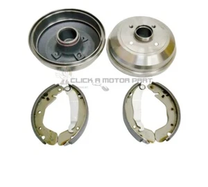 Rear 2 Brake Drums And Shoes Set + 2 Wheel Bearings For Vauxhall Tigra 2004-2009 - Picture 1 of 1