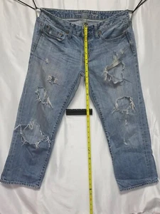 American Eagle Womens size 4 Distressed Blue Jeans 31" x 24" - Picture 1 of 5