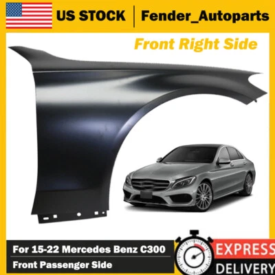 Fender For 2015-2022 Mercedes Benz C300 2017-2023 C43 AMG Primed Front Right - Image 1 of 4