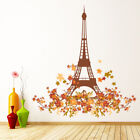 Autocollant mural fleurs d'automne tour Eiffel WS-45251