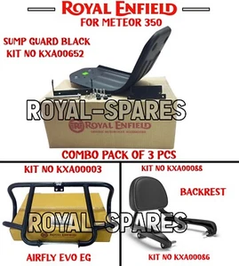 Royal Enfield "COMBO PACK OF 3 PCS" (BLACK) For Meteor 350 - Express Shipping - Picture 1 of 22