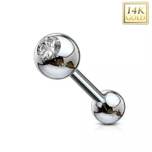 Piercing Ohr Helix Weißgold 14 Karat Strasssteine - Bild 1 von 1