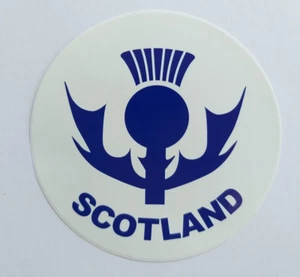 Window & Bumper Sticker - SCOTLAND Blue THISTLE Round Car Vinyl Sticker - Picture 1 of 2