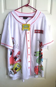 SpongeBob Square Pants Jersey 4X Bikini Bottom #99 Nickelodeon White w/Graphics - Picture 1 of 8