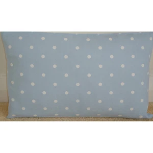 Blue Cushion Cover Polka Dot 12x16 Oblong White Dots Spots Nursery 16x12 inch - Picture 1 of 1